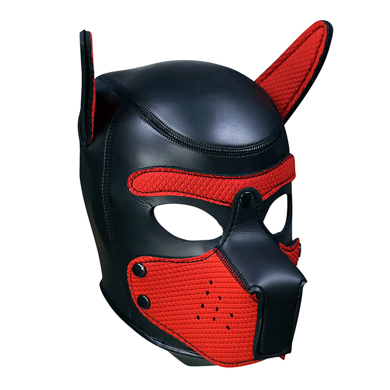 MÁSCARA PERRO ROJA/NEGRA TALLA M