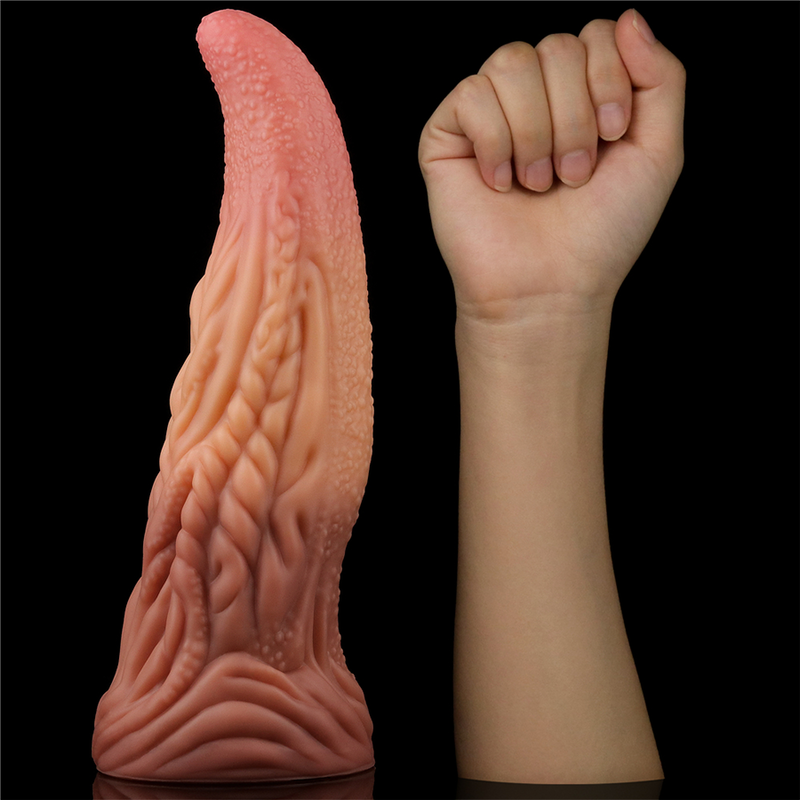 Dildo 10" Dual Layered Tongue