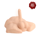 Premium Silicone Realistic Medio Torso de Dildo Intercambiable Caramel