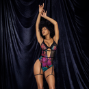 Body Con Varilla Negro Estampado