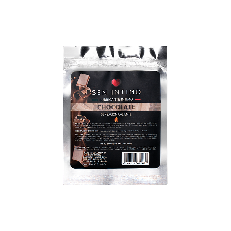 LUBRICANTE CALIENTE SACHET CHOCOLATE X 7