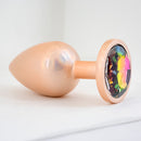 Jewelry Skin Anal Plug Gold Metal/Rose Talla S