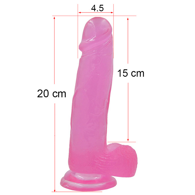 8" JELLY STUDS CRYSTAL DILDO LARGE 