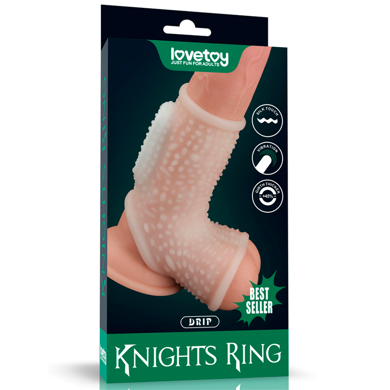 VIBRATING DRIP KNIGHTS RING WITH SCROTUM