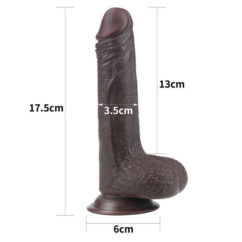 7'' SLIDING SKIN DUAL LAYER DONG BLACK
