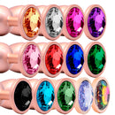 Jewelry Skin Anal Plug Gold Metal/Rose Talla S